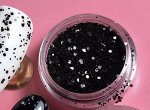 Конфетти черные 0,8+0,4мм для маникюра/дизайна ногтей