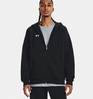 Толстовка мужская с капюшоном Under Armour Rival Fleece FZ Hoodie (1379767-001)(Черный)