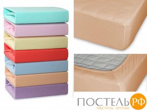 Простыня Cleo трикотажная на резинке 120*200*20 120/007 (персик)