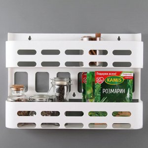 Органайзер навесной для специй IDEA, 38x7.5x27 см, пластик, белый