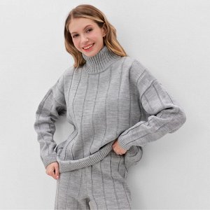 Костюм женский (джемпер+брюки) MINAKU: Knitwear collection цвет светло-серый, р-р 50-52
