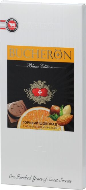 Шоколад Bucheron Blanc Edition горький с апельсином и орехами 85гр картон