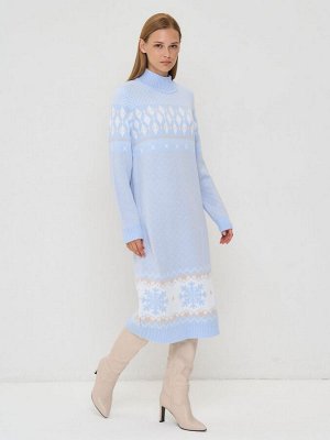 Платье женское 9242-92048   3100196/600179/501 голубой/ваниль/белый