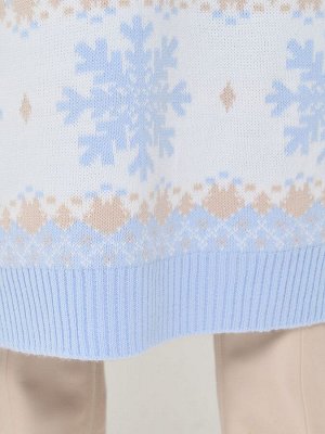 Платье женское 9242-92048   3100196/600179/501 голубой/ваниль/белый