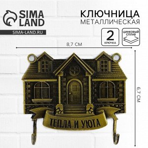 Ключница настенная «Тепла и уюта», дом, 8.7 х 6.7 см