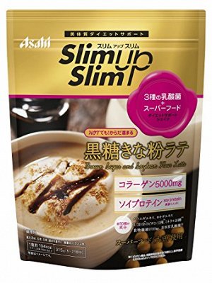 Asahi Slim Up Slim Протеиновый коктейль Коричневый сахар+молочнокислые бактерии + бобовая пудра Кинако 315г