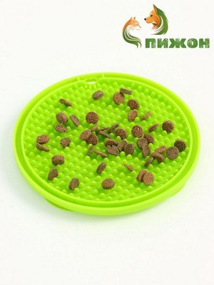 Коврик для лизания на присосках 10 х 10 см, зелёный