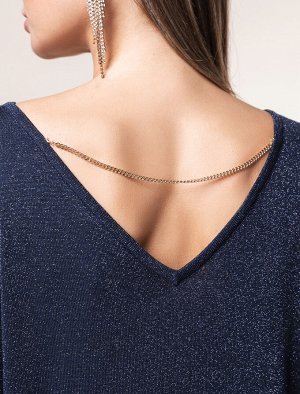 Платье вязаное из вискозы с мягким люрексом