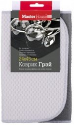 Коврик д/сушки посуды 24*45см, микрофибра, &quot;ГРЕЙ&quot; арт.60379 MasterHouse