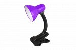 Ultraflash UF-320P C12 фиолетовый (Светильник настольный с прищепкой 230В, 60Вт, E27, ЛОН)