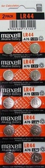 Батарейка часовая MAXELL LR44 BL-10 Mercury Free (А76, G13 батарейка для часов  ЦЕНА за 1 ШТУКУ. Заказы только кратно упаковкам.