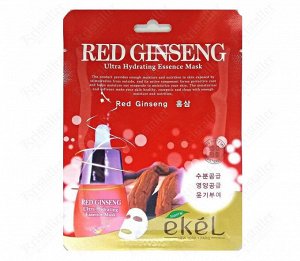 Ekel Red Ginseng Ultra Hydrating Essence Mask Маска для лица освежающая с женьшенем, 25 мл