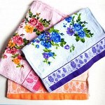 Полотенца махровые и вафельные, детские носовые платочки