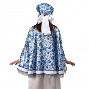 Русский народный костюм «Гжель», накидка, кокошник, р-р 52-58