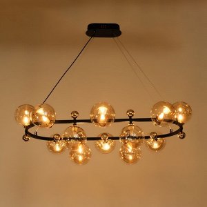 Люстра потолочная BayerLux «Авери», 12хG9, черно-золотой, 90x58x28 см