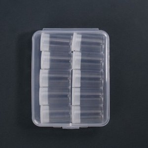 Органайзер для хранения мелочей, 10 баночек, 5 мл, 12x9x2.9 см, прозрачный