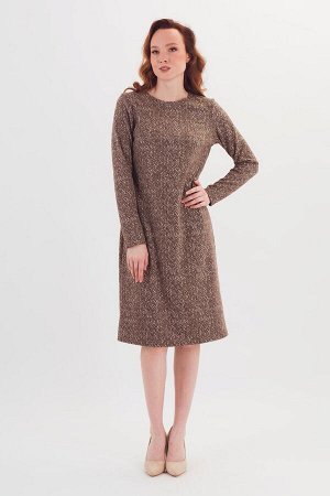 Платье. Цвет: коричневый бежевый