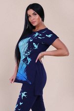 Костюм с бриджами - Пташка - 597 - т-синий