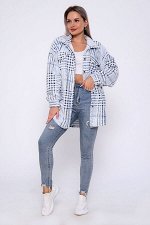 Туника на пуговицах - Кардиган - 884 - белый, синий