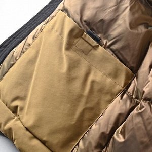 Парка зимняя с капюшоном + воротник стойка с лисьим мехом, наполнитель гусиный пух, хаки