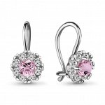 Серьги из серебра с фианитом