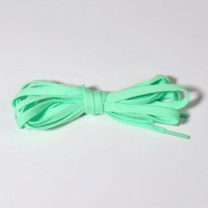 Шнурки для обуви, пара, плоские, 8 мм, 120 см, цвет мятный