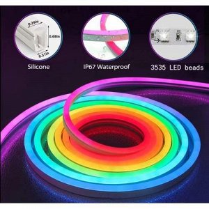 Неоновая светодиодная лента RGBIC Bluetooth 5 м оптом
