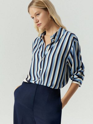 Рубашка в полоску из 100% вискозы, B3142/turkes