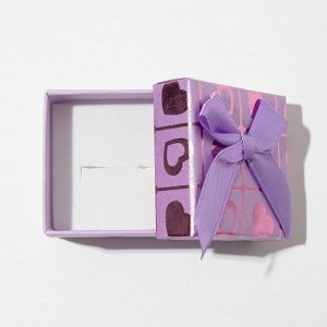 Коробочка подарочная под кольцо/серьги «Сердца», 5x5 (размер полезной части 4.5x4.5 см), МИКС, вставка белая