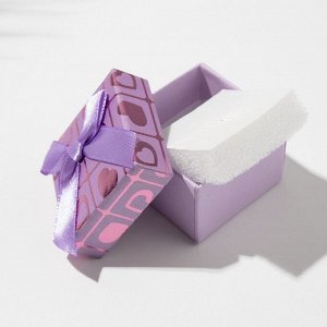 Коробочка подарочная под кольцо/серьги «Сердца», 5x5 (размер полезной части 4.5x4.5 см), МИКС, вставка белая