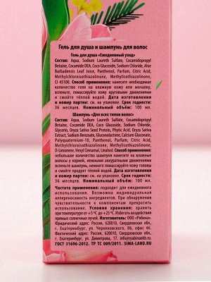Подарочный набор «С 8 Марта!», гель для душа и шампунь для волос, 2x100 мл, Чистое счастье