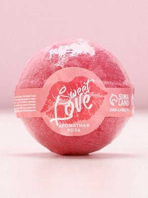 Бомбочка для ванны Sweet love, 130 г, аромат розы, Чистое счастье
