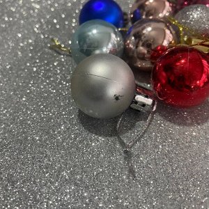 Новогодние шарики, 2.5см, 10шт