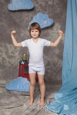Футболка для мальчика (тип ткани РИБАНА -РУБЧИК ) UCS / в упаковке 1 штука