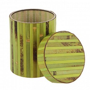 Коробка подарочная "Шляпная", бамбук, зеленая, 25 х 30 см