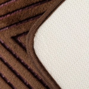 Набор ковриков для ванны и туалета «Ромбы», 2 шт: 38?50, 50?80 см, цвет коричневый