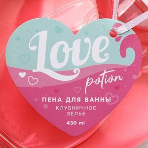 Пена для ванны ЧИСТОЕ СЧАСТЬЕ «14 Февраля», 430 мл, аромат клубничного зелья