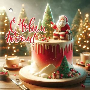 Мини-открытка/Бирка для подарка "С Новым Годом"