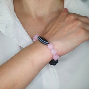 Браслет с природной бусиной Дзи