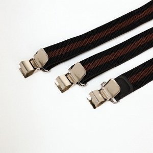 Подтяжки взрослые «Великан» для полных, ширина 3,8 см, чёрный/коричневый
