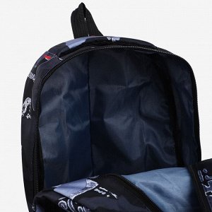 Рюкзак школьный Mythical на молнии, с карманами, с принтом «Мультикам», серый
