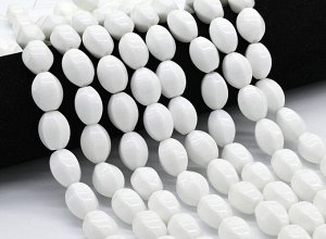 Бусины из агата белого имитация бочонок с гранями 13*18мм, 39,5см, 22 бусины