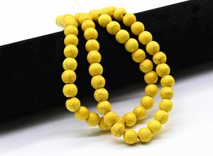 Бусины из кахолонга (имитация) шарик 9*10мм, цв.желтый, 39см, 44 бусин