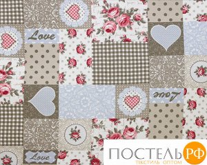 111556620, Штора на тесьме "Love", 136х175 см., с подхватом