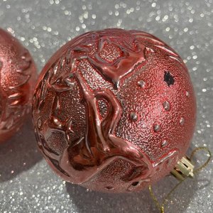 Новогодние шарики, 6.5см, 3шт