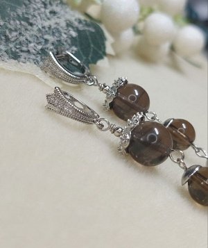 Серьги из дымчатого кварца