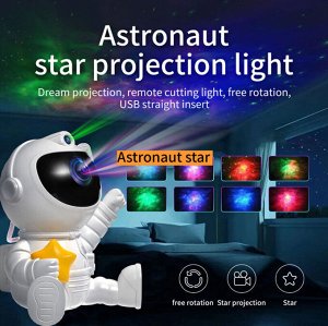 Проектор звездного неба Goodly Starry Sky Projector Космонавт, ночник детский для сна, настольный светильник, светодиодный, лазерный режим, несколько проекций, пульт управления