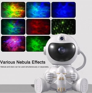 Проектор звездного неба Goodly Starry Sky Projector Космонавт, ночник детский для сна, настольный светильник, светодиодный, лазерный режим, несколько проекций, пульт управления
