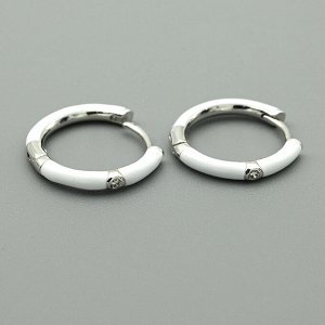 Швензы кольца белые с замком конго 19*2,5мм цв.серебристый, 1пара