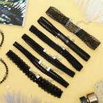 Чокер &quot;Ассорти&quot; ажур, (набор 6 шт), цвет чёрный ,30,5см